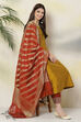 Mustard Poly Viscose Anarkali Kurta Palazzo Suit Set