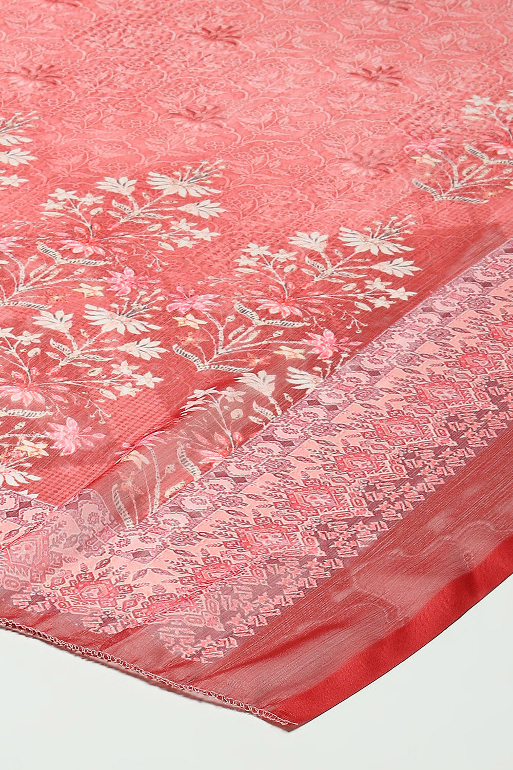 Blue Cotton Blend Digital Print Unstitched Suit Set image number 4