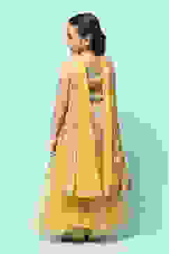 Yellow Poly Viscose Straight Printed Suit Set image number 5