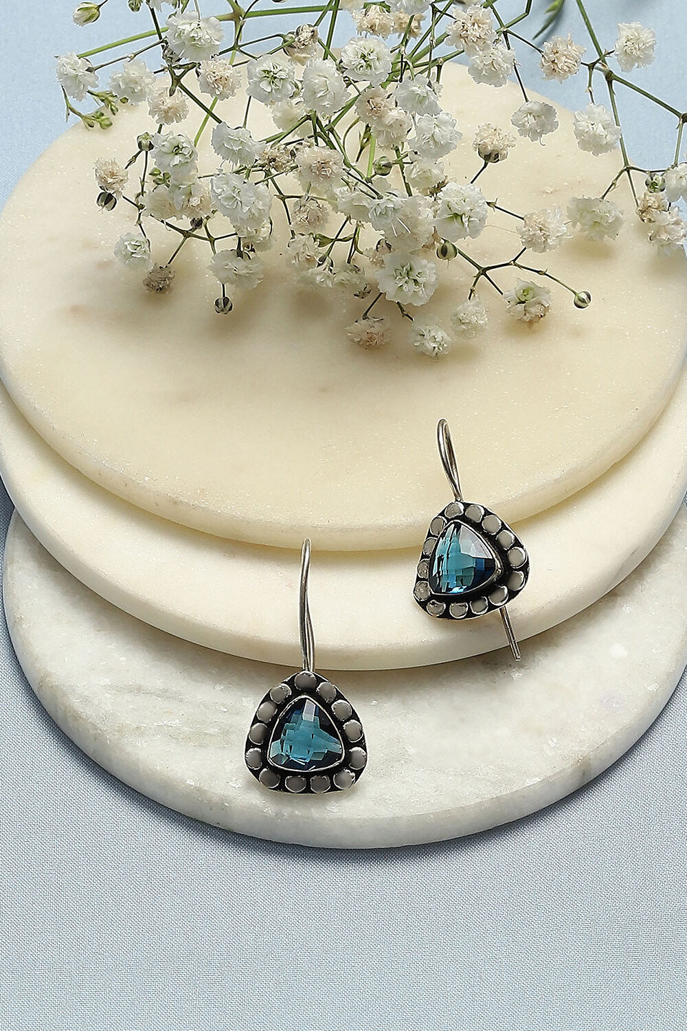 Blue Brass Earrings image number 0