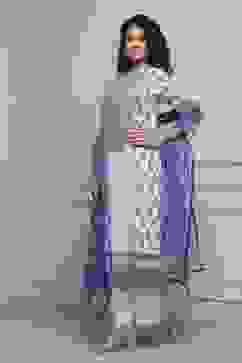 Blue Cotton Straight Suit Set image number 3