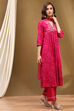 Fuchsia Floral Printed Flared Suit Set image number 5