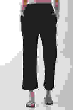 Black Solid Wide Leg Pants image number 4