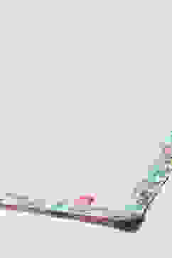 Aqua Chanderi Blouse With Georgette Lehenga & Net Dupatta  image number 3