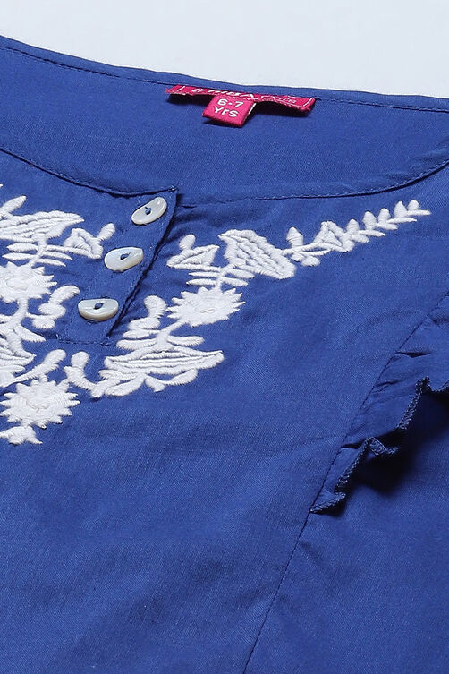 Buy Blue Cotton Straight Printed Kurta Skirt Suit Set for INR1149.50 ...