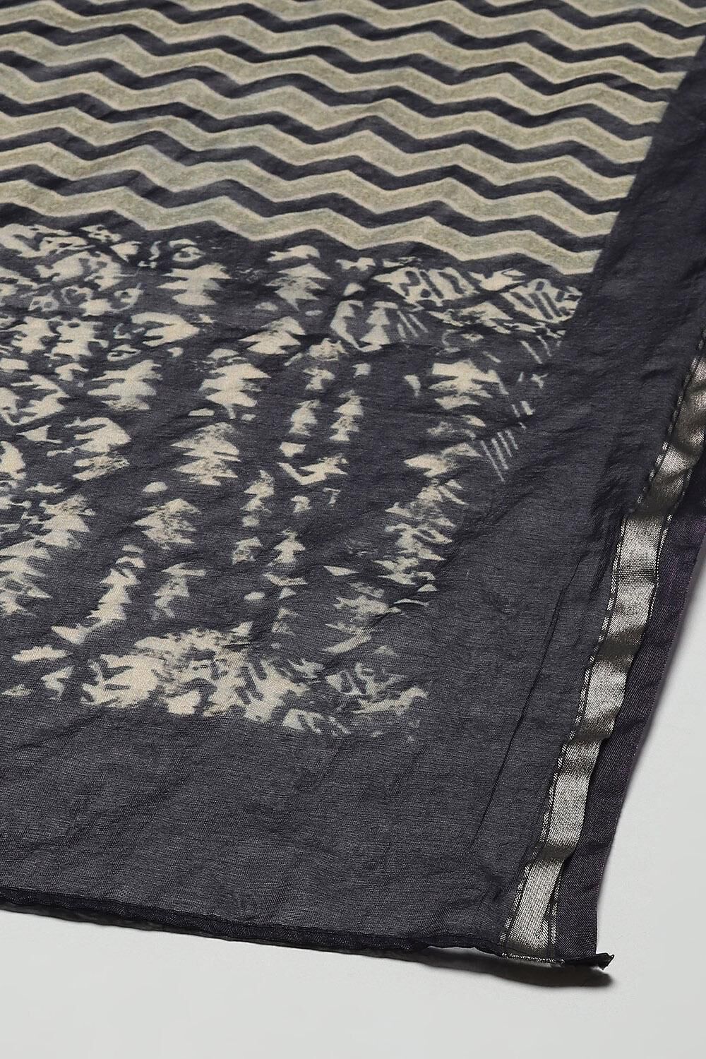 Indigo Cotton Blend Kalidar Printed Kurta Palazzo Suit Set image number 3