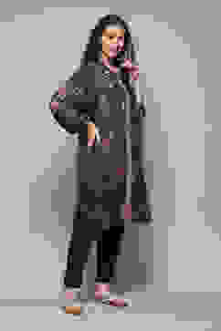 Black Rayon Slub Printed Jacket image number 2