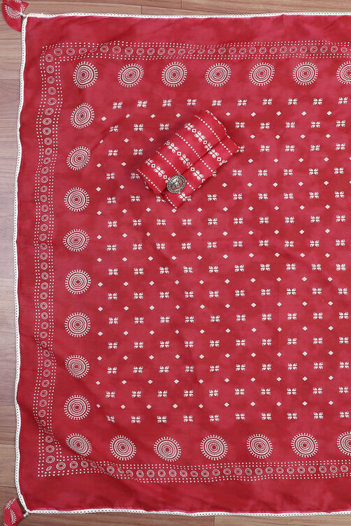 Indigo Cotton Unstitched Suit Set image number 2