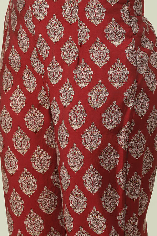 Red Poly Viscose Printed Kurta Set image number 2