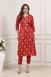 Red Viscose Rayon Printed Straight Kurta image number 5