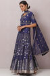 Blue Straight Art Silk Lehenga Set image number 2