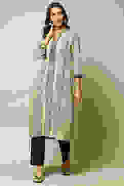 Beige & Black LIVA Straight Printed Kurta image number 7