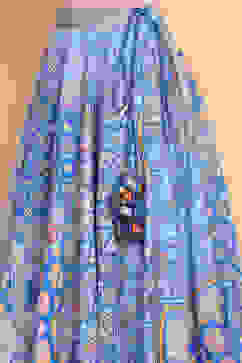 Electric Blue Printed Flared Lehenga Set image number 2