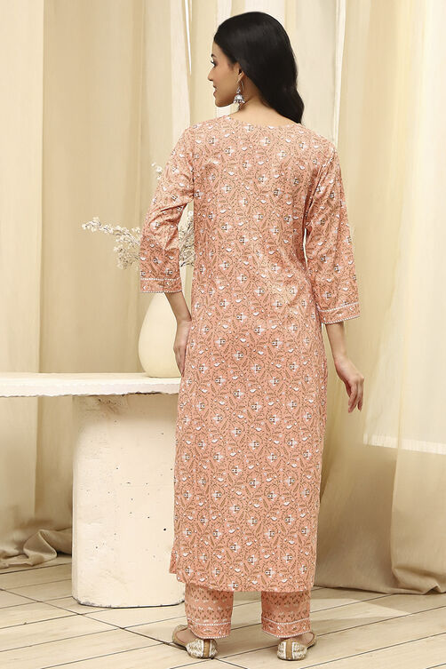 Assorted Cotton Hand Block Print Unstitched Suit Set image number 6