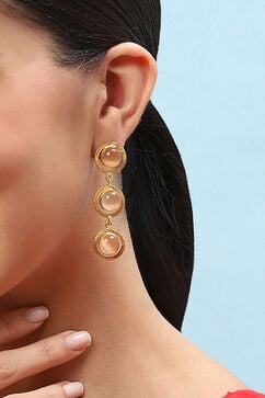 Peach Brass Earrings image number 3