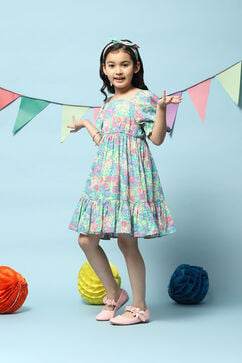 Multi-coloured Cotton Tiered Dress image number 2
