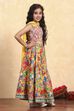 Light Pink Viscose Rayon Flared Printed Lehenga Set image number 5