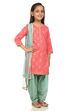 Pink Cotton Straight Kurta Patiala Salwar Suit Set image number 3