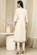 Blue Poly Chanderi Straight Suit Set image number 4