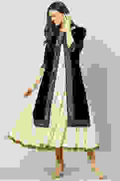 Black Velvet Front Open 2 Piece Set image number 5