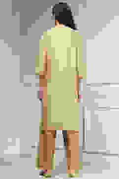 Beige Solid Straight Kurta image number 3