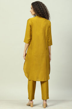 Mustard Poly Viscose Straight 2 Piece Set image number 3