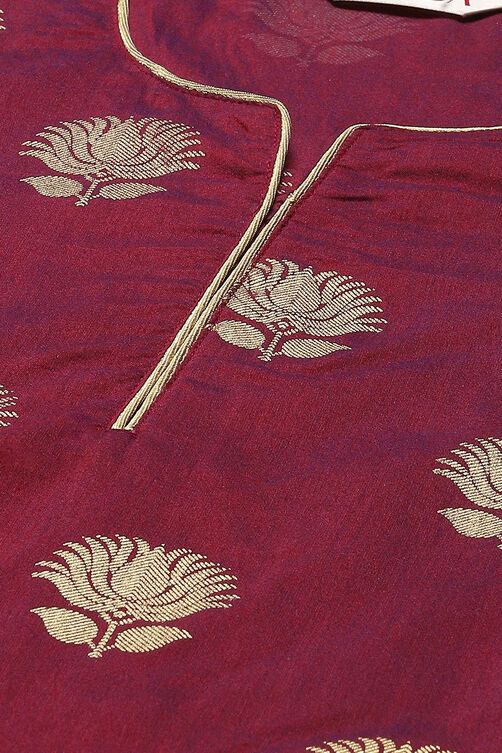 Pink & Purple Poly Viscose Straight Printed Kurta image number 1