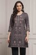 Brown Blended Printed Kurta image number 0