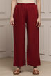 Blue Viscose Rayon Straight Palazzos image number 4