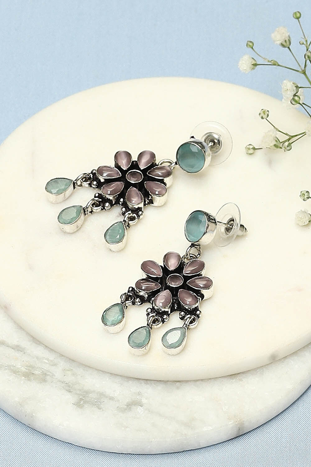 Light Purple Brass Earrings image number 0