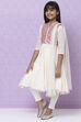 Off White Cotton Girls Anarkali Kurta Churidar Suit Set image number 5