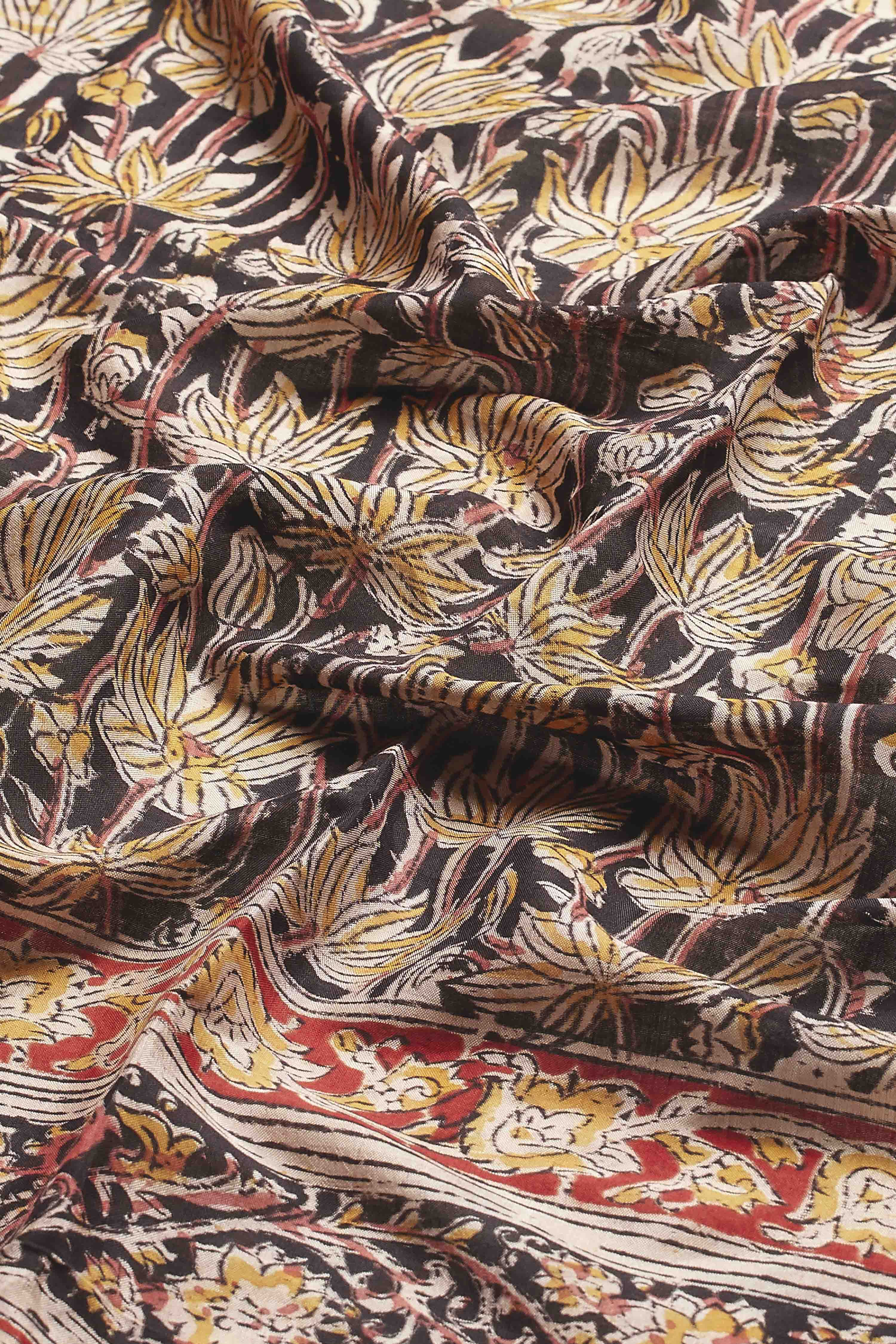 Black Chennur Silk Printed Dupatta image number 2