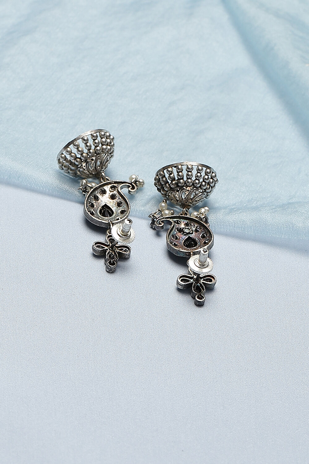 Oxidised Black Alloy Earrings image number 2