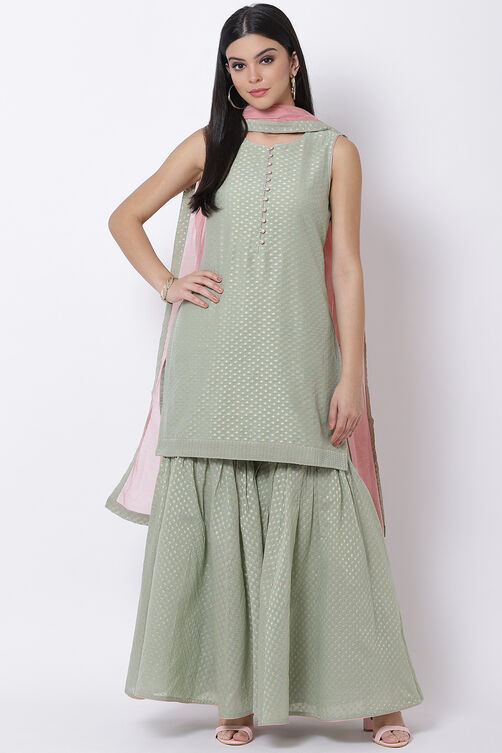 Sap Green Garara Suit Set image number 0