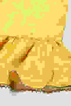 Yellow Polyester Straight Embroidered Suit Set image number 3