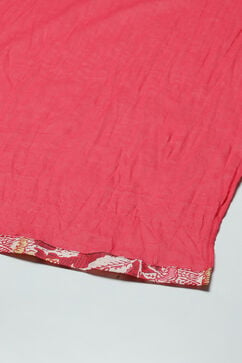 Red Cotton Kalidar Kurta Churidar Suit Set image number 3