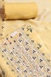 Cream-Colored Modal Screen Print Unstitched Suit Set image number 1