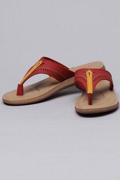 Orange And Red Pu Formal Flats image number 0
