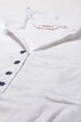 White and Blue Cotton Anarkali Kurta Churidar Suit Set image number 1