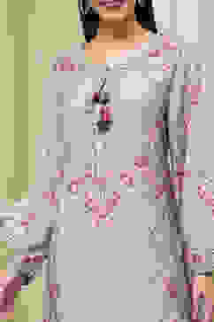 Purple Modal Blend Straight Suit Set image number 1