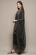 Sage Green Art Silk Straight Kurta Palazzo Suit Set image number 4