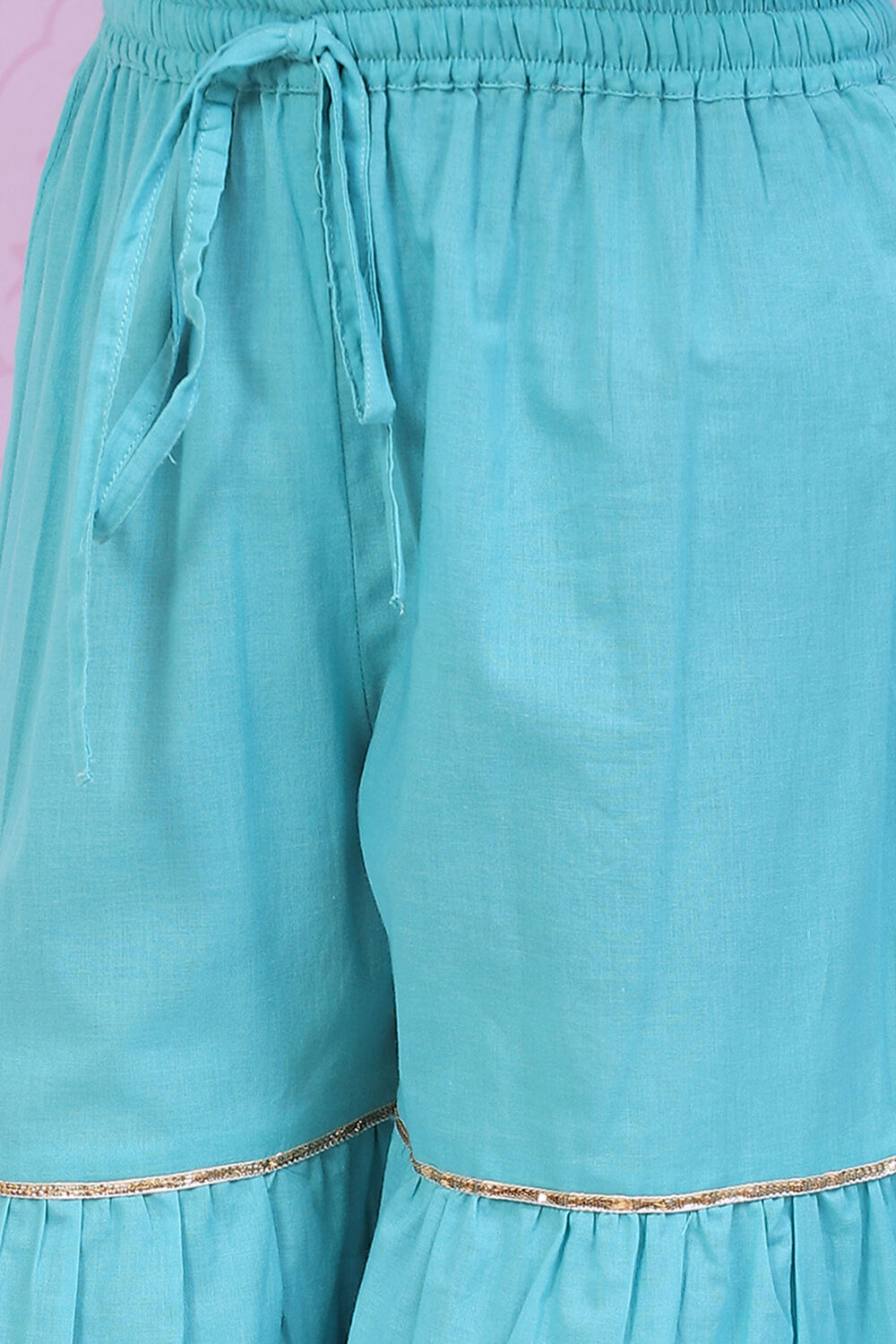 Pink Art Silk Straight Kurta Sharara Suit Set image number 2