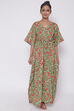 Green Cotton Printed Loungewear Kaftan image number 0