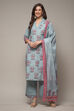 Salmon Cotton Straight Kurta Palazzo Suit Set image number 0