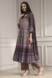 Lilac Cotton Printed Anarkali Suit Set image number 3