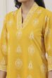 Yellow Cotton Straight Suit Set image number 1