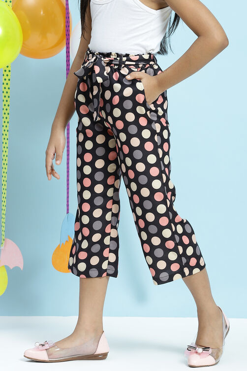Black Straight Art Silk Girls Bottom Wear image number 2