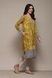 Mustard Poly Cotton Straight Yarndyed Kurta image number 4