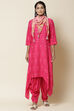 Pink Rayon Flared Kurta Salwar Suit Set image number 6