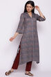 Maroon Woolen Printed Kurta image number 4